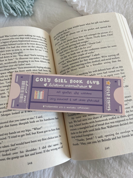 Cozy Book Club Bookmark