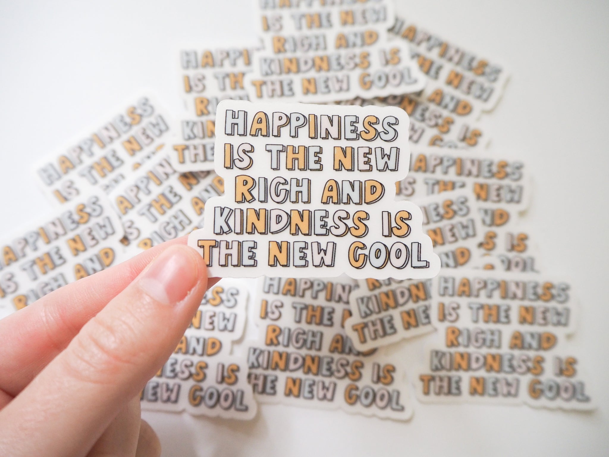 Happy and Kind Clear Sticker